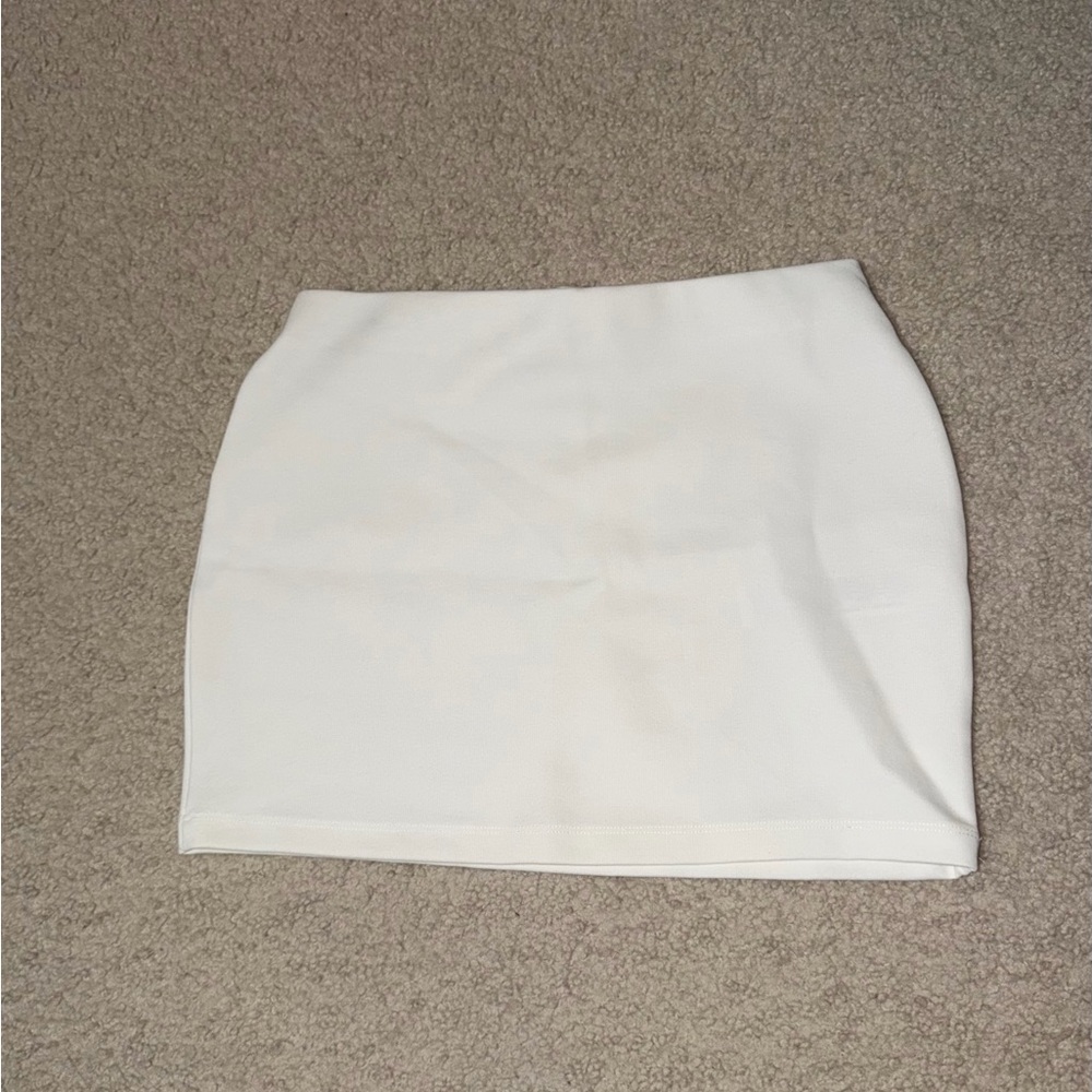 White Women's Stretch Mini Skirt